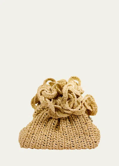 Maria La Rosa Game Mini Circle Crochet Clutch Bag In Crochet Natural 0
