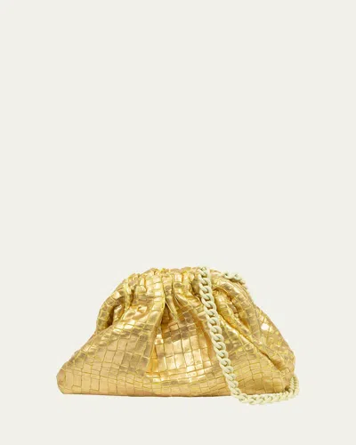 Maria La Rosa Game Mini Ribbon Metallic Shoulder Bag In Banana