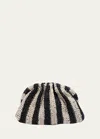 Maria La Rosa Game Striped Crochet Clutch Bag In Black
