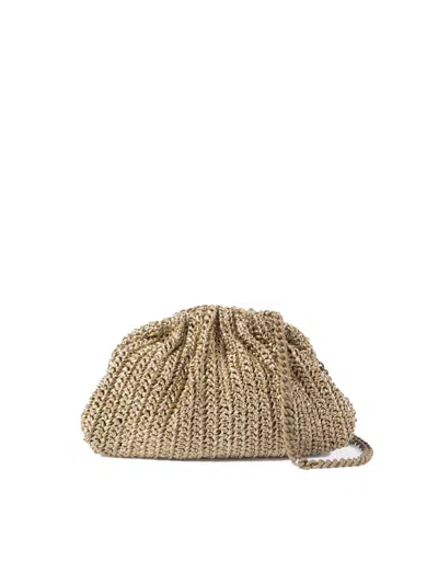 Maria La Rosa Raffia Crochet Clutch
