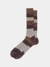 Maria La Rosa Men's Ribbed Cashmere And Silk Striped Socks One Size In Multi