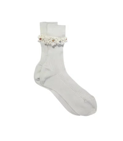 Maria La Rosa Miami Ankle Socks In White