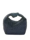 Maria La Rosa Mini Datolite Woven-texture Shoulder Bag In Blue