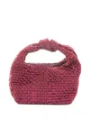 Maria La Rosa Mini Datolite Woven-texture Shoulder Bag In Red