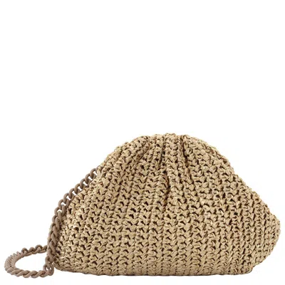 Maria La Rosa Mini Game Crochet Glow Clutch - Gold In Gold Tone