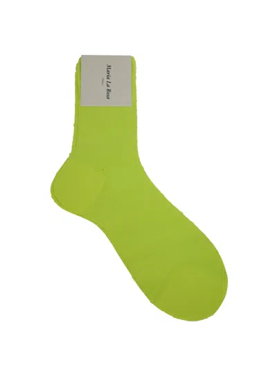 Maria La Rosa One Ribbed Laminated Socks In Green