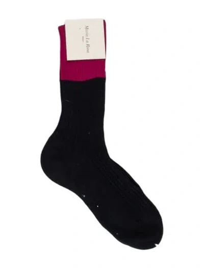 Pre-owned Maria La Rosa Patterned Socks W/tags In Blue