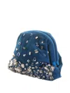 Maria La Rosa Pepita Embellished Velvet Clutch Bag In Blue