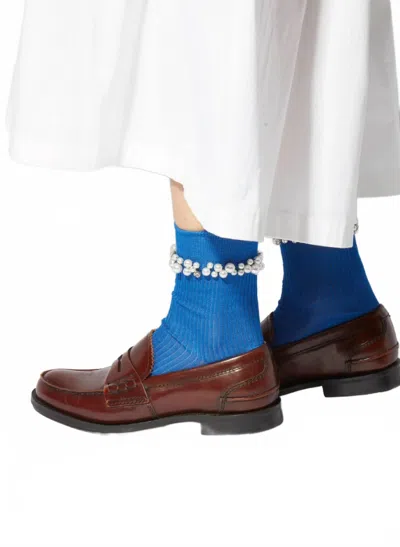 Maria La Rosa Perles Ankle Socks In Blue