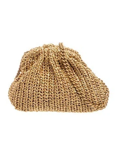 Pre-owned Maria La Rosa Raffia Shoulder Bag In Neutrals