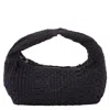 Maria La Rosa Rebirth Woven Ribbon Top-handle Bag In Black