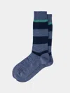 Maria La Rosa Ribbed Cashmere And Silk Striped Socks One Size  Abask Luxury Gift In  Blue