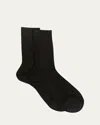 Maria La Rosa Ribbed Silk-blend Crew Socks In Black 560