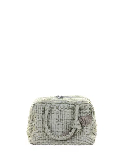 Maria La Rosa Sage Green Woven Double-handle Bag