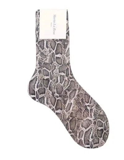 Maria La Rosa Savage Socks In Grey In Animal Print