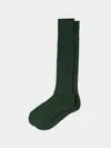 Maria La Rosa Scotland Cashmere Knee-high Socks  Abask Luxury Gift In  Dark Green