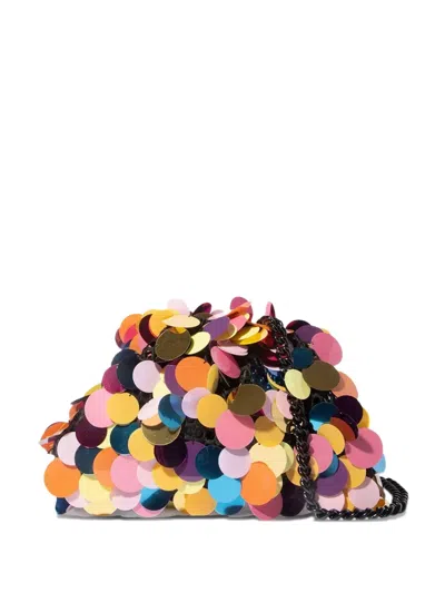 Maria La Rosa Sequin-embellished Chain Clutch Bag In Neutral