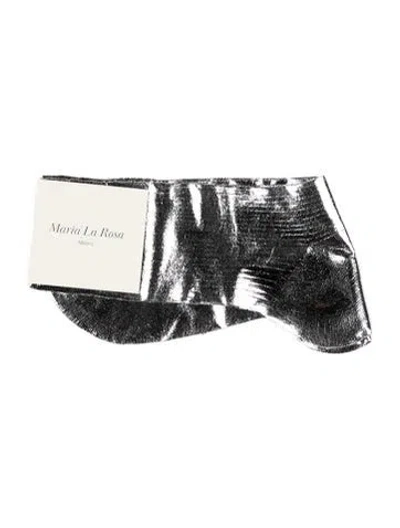 Pre-owned Maria La Rosa Silver Silk Socks W/tags