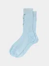 Maria La Rosa Stars Silk-blend Mid-calf Socks  Abask Luxury Gift In  Light Blue