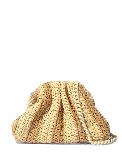Maria La Rosa Striped Clutch Bag In Neutral