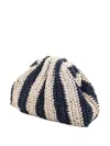 Maria La Rosa Striped-pattern Crochet Clutch Bag In Blue