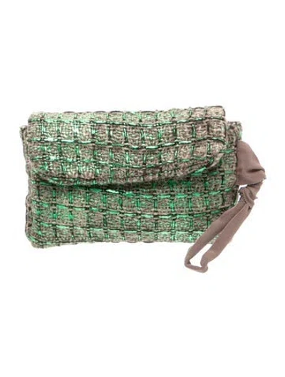 Pre-owned Maria La Rosa Tweed Belt Bag In Neutral