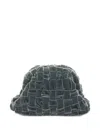 Maria La Rosa Velvet Clutch Bag In Gray