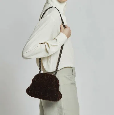 Maria La Rosa Velvet Mini Game Bag In Brown