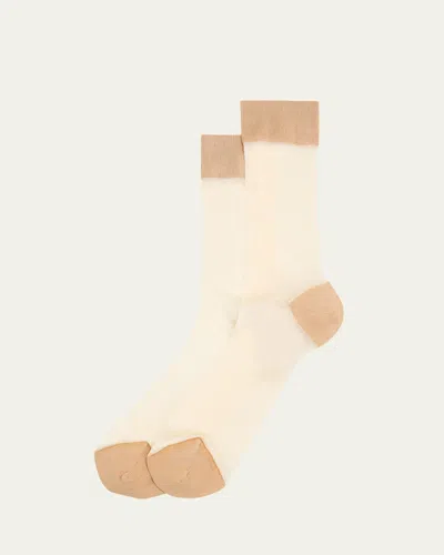 Maria La Rosa Wave Sheer Mid-calf Organic Cotton Socks In Multi