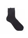 Maria La Rosa Ribbed Silk-blend Crew Socks In Black