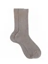 Maria La Rosa Ribbed Organic Cotton Crew Socks In Grey