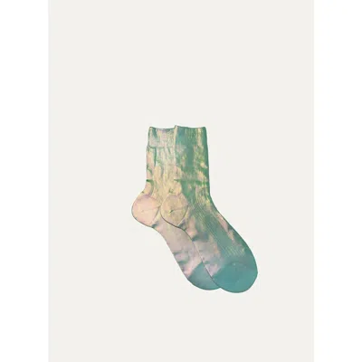 Maria La Rosa Women's Cangiante Laminated Socks In Nocciola In Multi