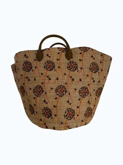 Maria La Rosa Women's Dandelion Bag In Orange Multi In Beige