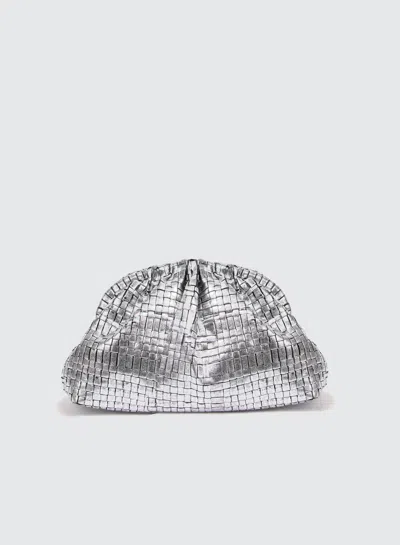 Maria La Rosa Women's Game Laminated Clutch In Silver