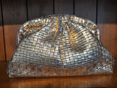 Maria La Rosa Women's Game Metallic Clutch Handbag In Lite Copper In Multi
