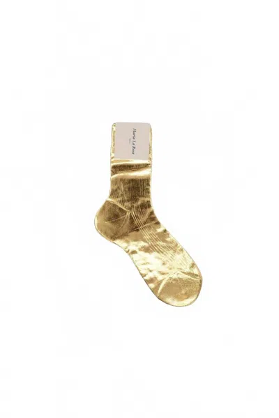 Maria La Rosa Women's Laminated One Socks In Gold In Multi