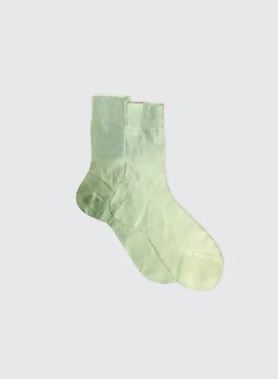Maria La Rosa Women's Laminated Ribbed Socks In Sage In Multi