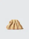 Maria La Rosa Two-tone Crochet Clutch With Shoulder Strap In Neutral