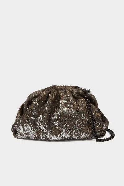 Maria La Rosa Women's Paillettes Game Clutch In Dark Brown