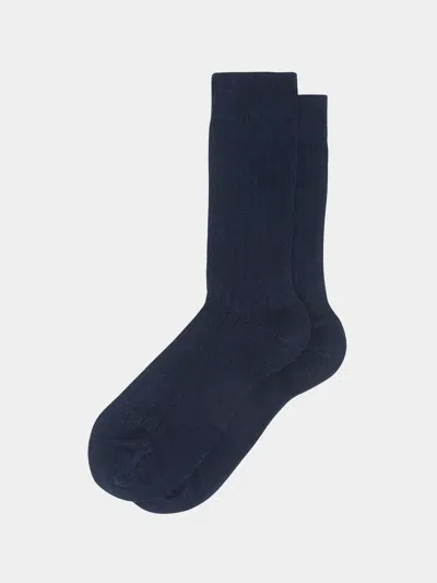 Maria La Rosa Women's Ribbed Cashmere Socks One Size In Blue