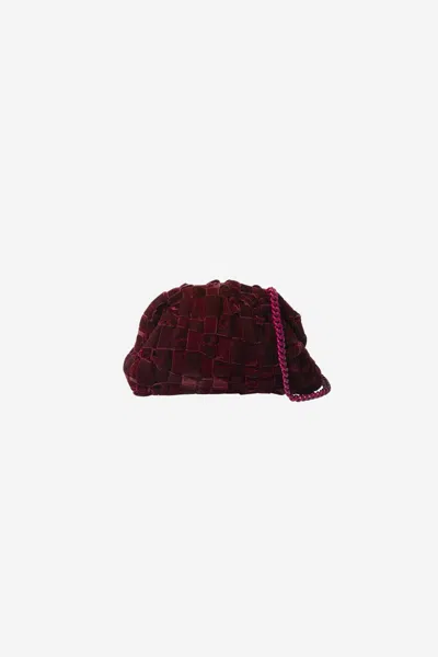 Maria La Rosa Women's Velvet Game Clutch In Bordeaux In Blue