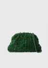 Maria La Rosa Women's Velvet Game Clutch In Emerald In Gold
