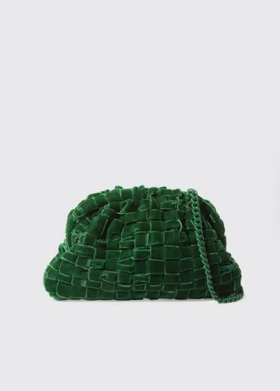 Maria La Rosa Women's Velvet Game Clutch In Emerald In Gold