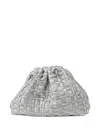 Maria La Rosa Woven Clutch Bag In Silver