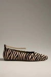 Maria Luca Augusta Zebra Ankle-chain Ballerina Flats In Beige