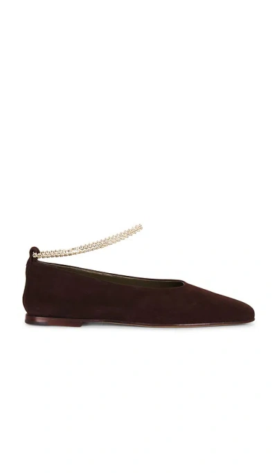 Maria Luca Augusta Suede Ballerina In Brown