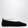 Maria Luca Chic Ballerina Flats With Chain Ankle Strap In Black