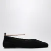 Maria Luca Chic Ballerina Flats With Chain Ankle Strap In Black
