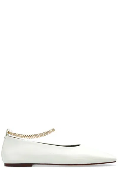 Maria Luca Augusta Leather Ballerina Shoes In Ivory