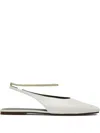 Maria Luca Chain-embellished Slingback Pumps In White